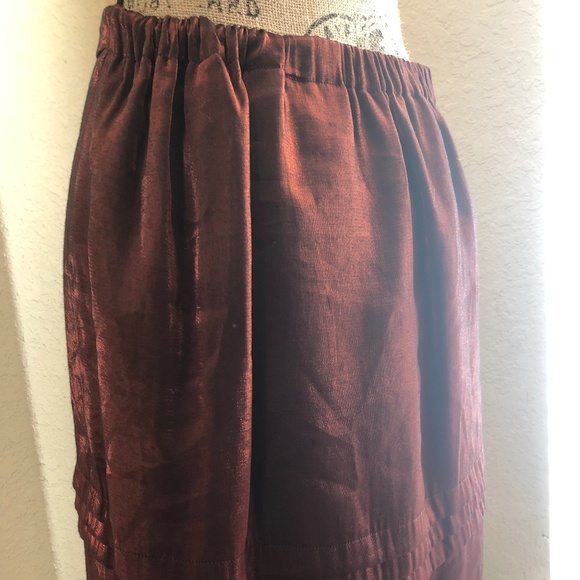 🍁 Simply Vera Sz10 Rust colored Taffeta A line Skirt - Picture 4 of 5